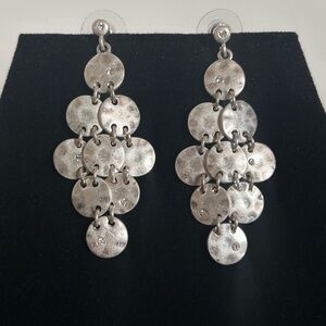 Hammered Disc Cluster Earrings
